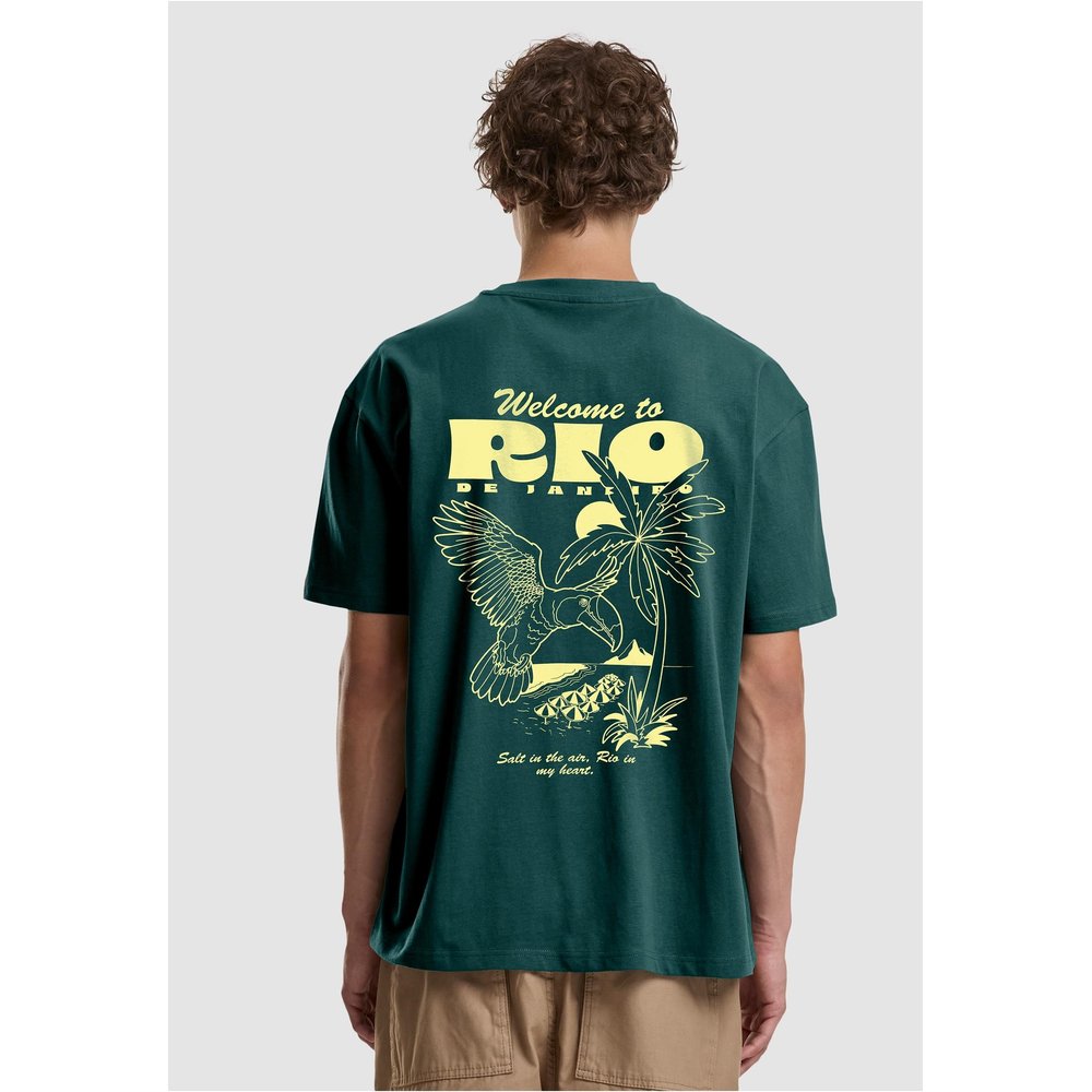 Mister Tee - Welcome to Rio Oversize Mens Tshirt - Dark green